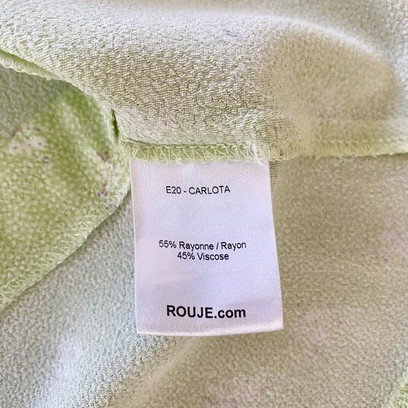Rouje Light Green Floral Blouse Size 38 - Picture 8 of 8